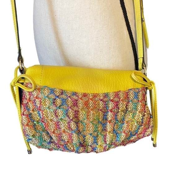 JUICY Couture Rainbow Woven Crossbody Adjustable Strap Y2K Colorful Ties - Picture 13 of 13